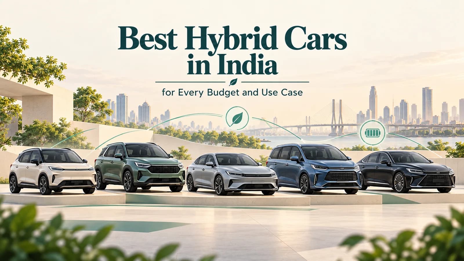 Lineup of different cars and SUVs arranged for comparison