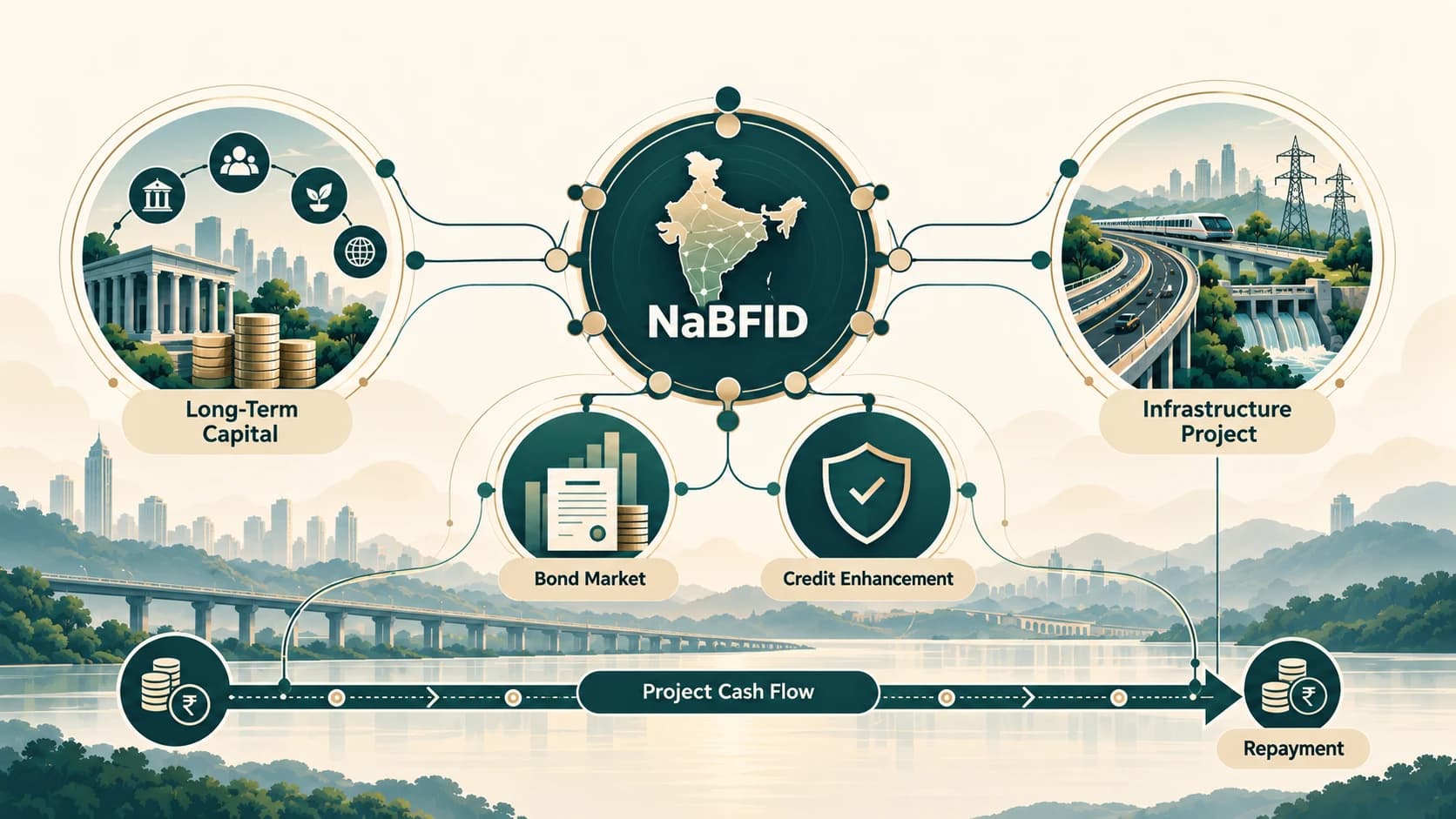 NaBFID facilitates long-term infrastructure project finance and supporting bond-market development.