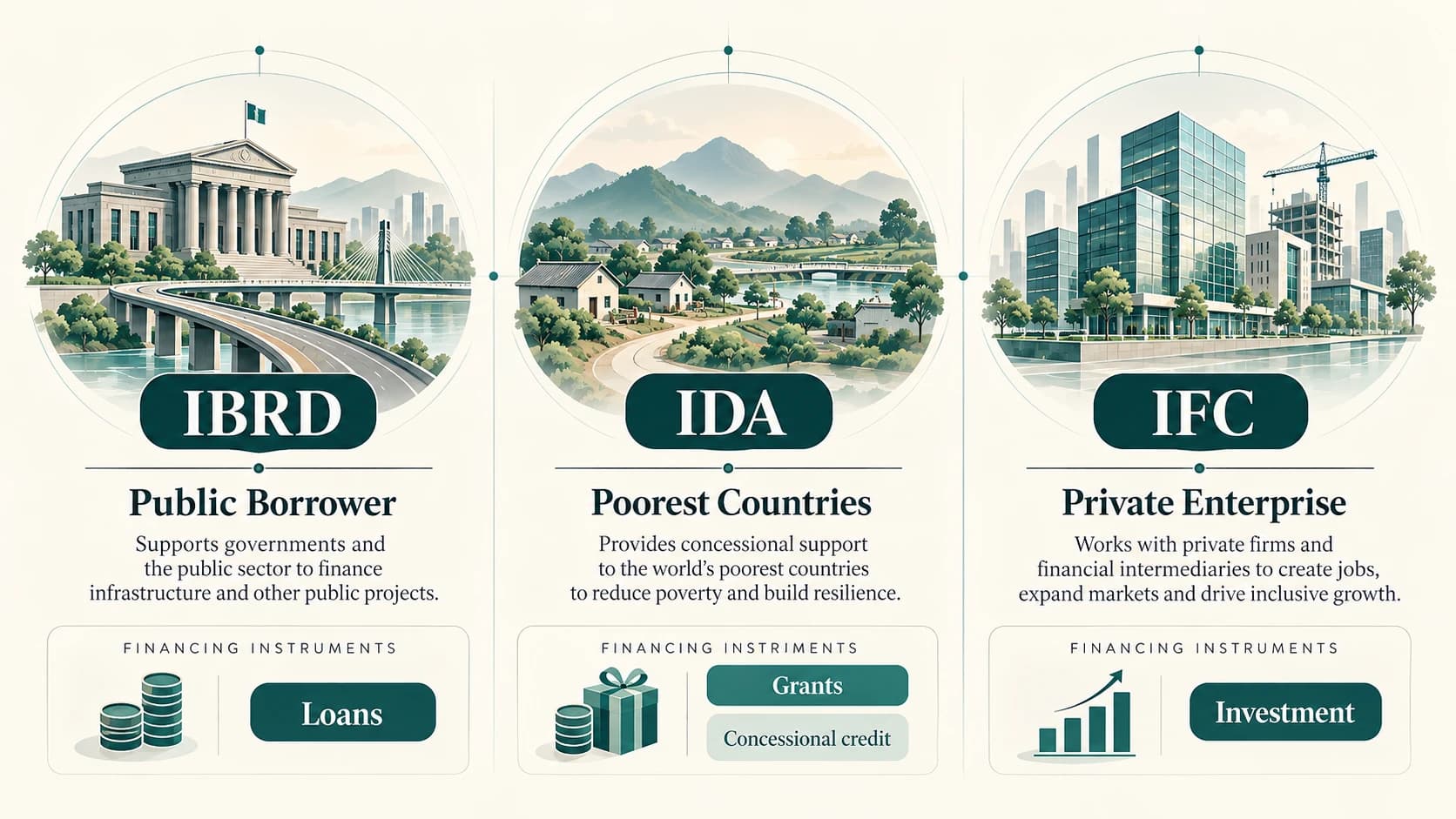 World Bank Group's five institutions and the narrower IBRD-plus-IDA meaning of World Bank.