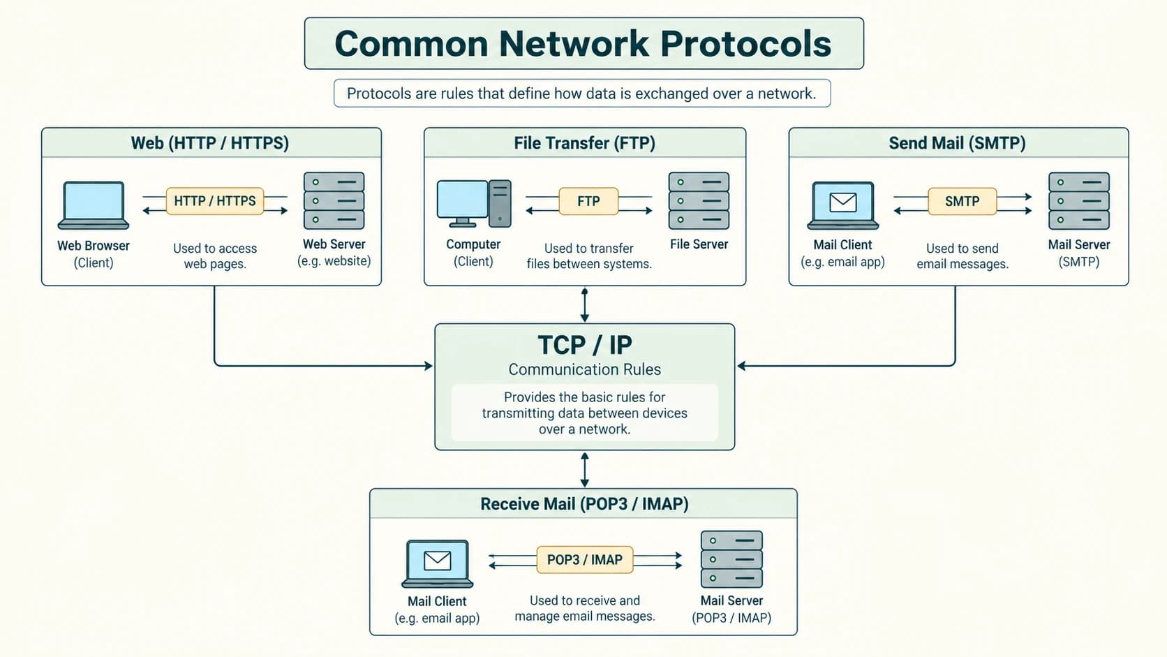 A browser resolves a host name through DNS before using an IP address for the separate HTTPS exchange with a Web server.